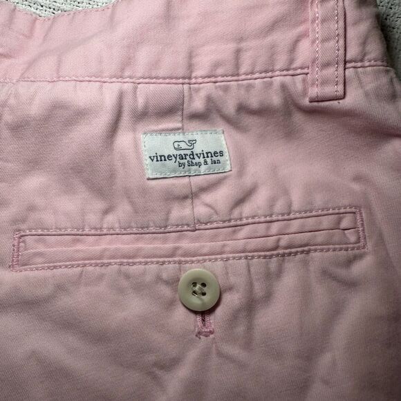 Vineyard Vines Khaki Chino Shorts Men's Size 28 Pink Solid Pockets Normcore - Picture 3 of 4